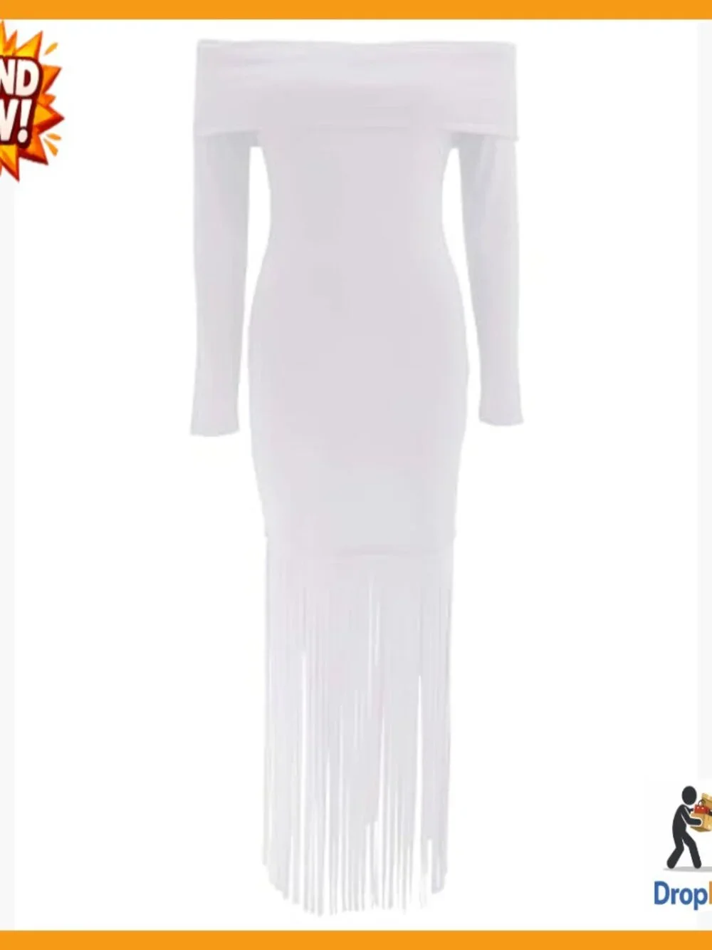 Fringe Flapper Dress Vintage Gatsby Cocktail Party Elegant Midi Adjustable - Picture 5 of 7